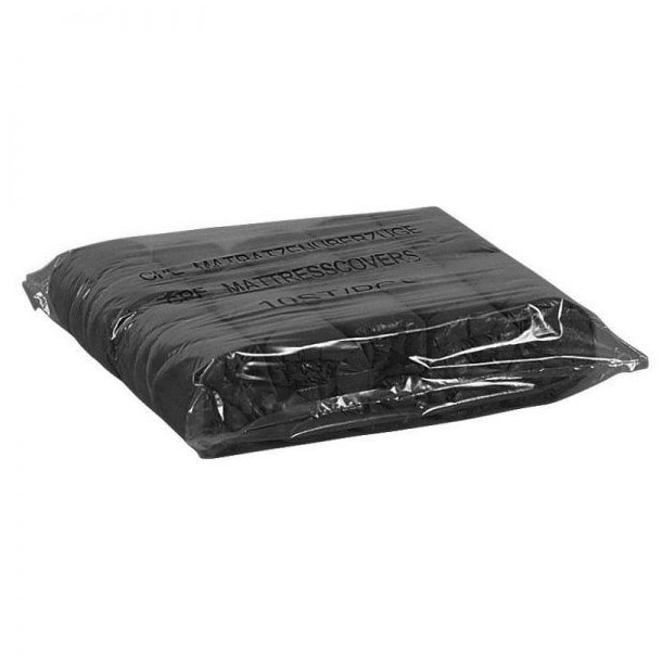 UNIGLOVES CPE BED COVER, BLACK - 10 PCS