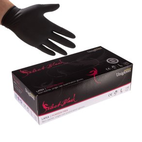 Unigloves Black Latex Gloves - 100 units