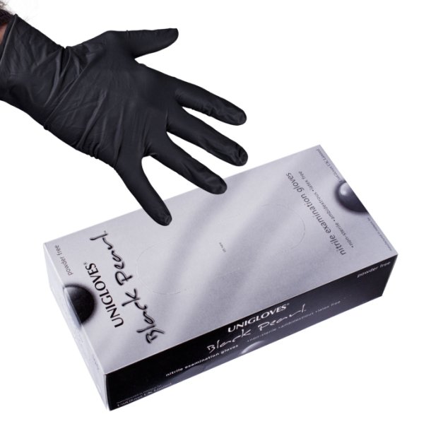Unigloves Nitrile Black Pearl  Gloves - Black 100 units 
