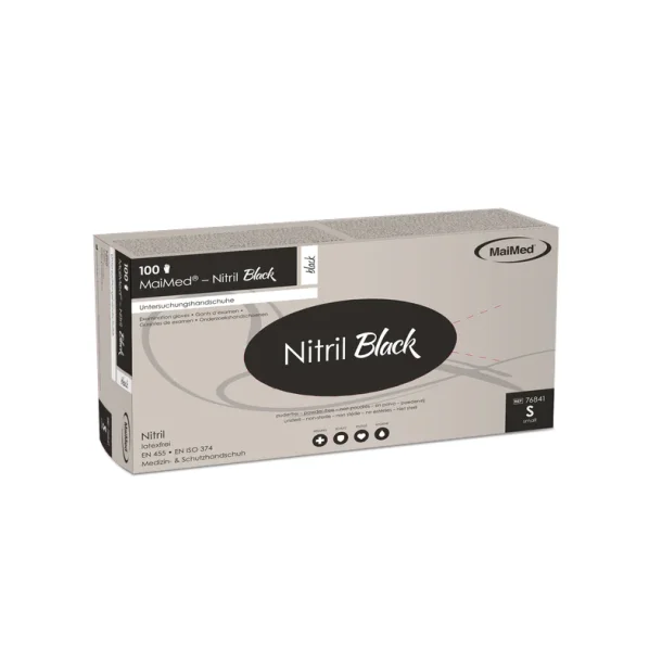 MaiMed Nitrile Black Gloves - powder-free (100 units)
