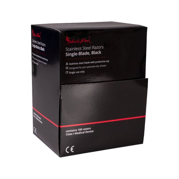 Unigloves Selected Einwegrasierer, schwarz, 100 St�ck.